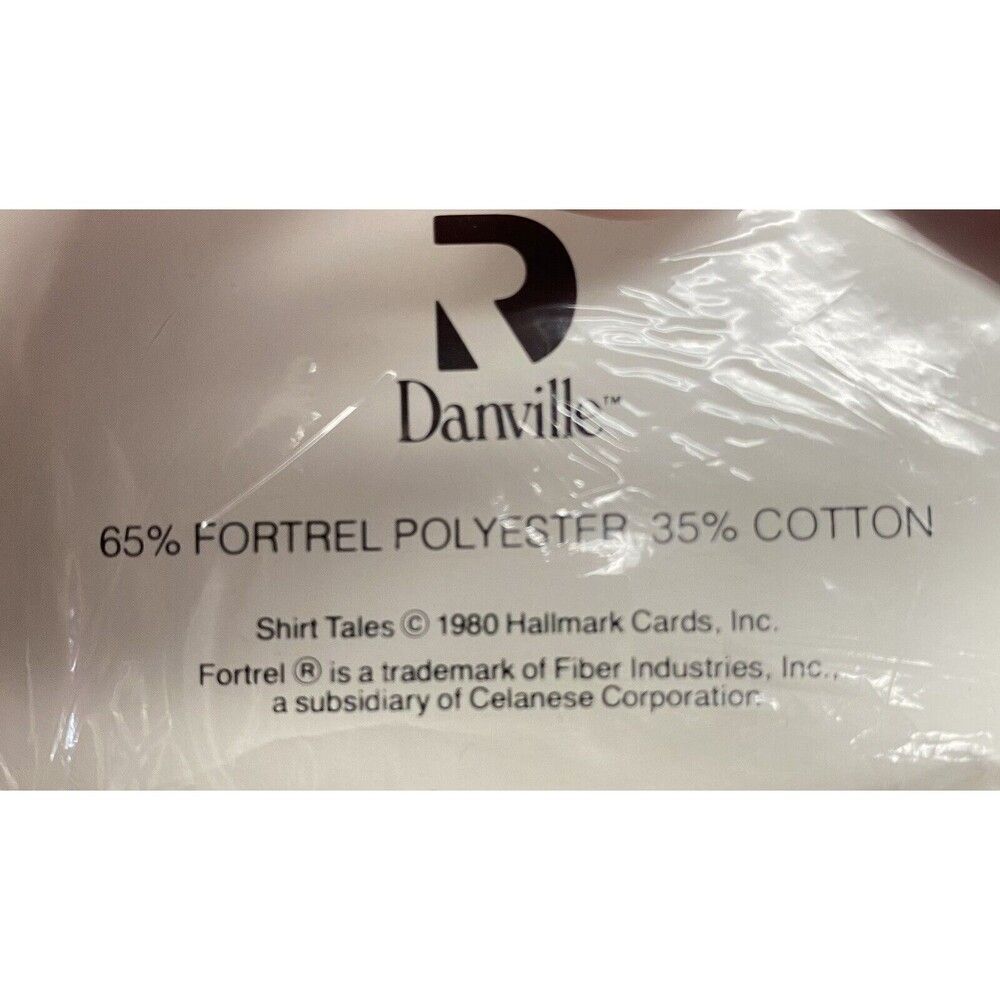 NOS NEW 1980 Shirt Tales 3 Piece Twin Set Flat Fitted Sheet Pillowcase Danville - Picture 5 of 7